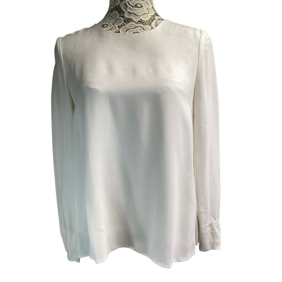 Adam Lippes long sleeve hi low blouse sz M cream - Picture 1 of 6